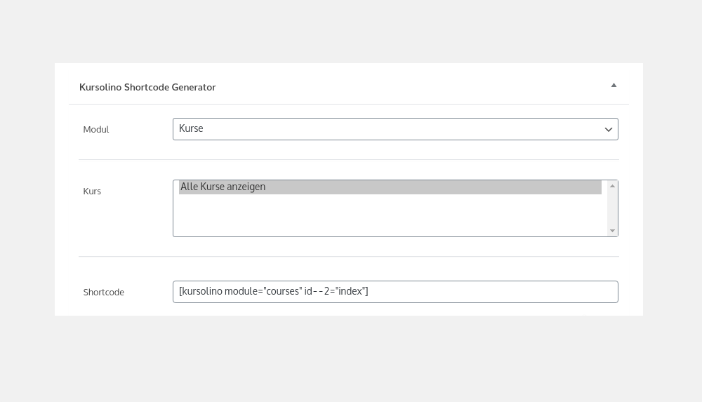 WordPress® Shortcode Generator